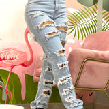 Jean Vibrant Recto Claro Desgastado