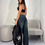 Bustier Top Escote Negro