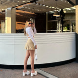 Falda Colegiala Drill Caqui