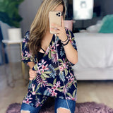 ESTAMPADO KIMONO AZUL MARINO TROPICAL