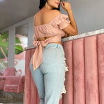 Mom Jean Light Blue Rotos