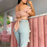 Mom Jean Light Blue Rotos