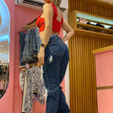 Vaqueros holgados Azul Oscuro Ineane 