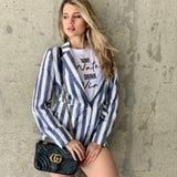 BLAZER RAYAS AZUL MARINO