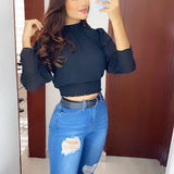 BLUSA NEGRA MANGA LARGA