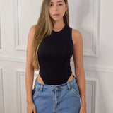 Body Básico Cuello Redondo Sisa Negro