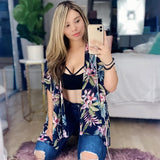 ESTAMPADO KIMONO AZUL MARINO TROPICAL