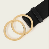 CINTURON NEGRA HEBILLA DOBLE ARO