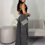 Blusa Flecos Caida Negro