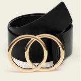 CINTURON NEGRA HEBILLA DOBLE ARO