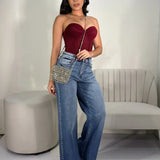 Corset Corrugado Burgundy