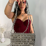 Mini Bag Perlas Plata