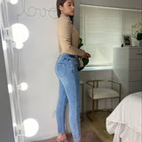 Jean Azul Claro de tiro medio