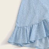 Set Top Fruncido Falda Cruzada Azul Baby