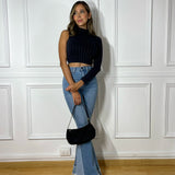 Busito Manga Sola Cuello Alto Negro