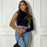 Busito Manga Sola Cuello Alto Negro