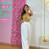 Pantalon Ancho Blanco