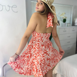 Vestido Estampado Flores Coral