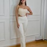 Pantalon Tiro Alto Ivory Liso