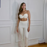 Pantalon Tiro Alto Ivory Liso