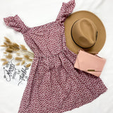 Vestido Floral Morado Fruncido