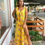 ENTERIZO FLORES AMARILLO