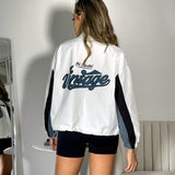 Chaqueta Vintage Parche Denim Blanca