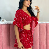 Set Rojo Lunares Short Top Nudo