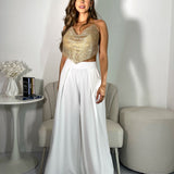 Top Malla Rhinestone Dorado