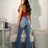 Corset Satinado Rojo BD