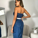 Vestido largo de mezclilla