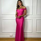 Vestido Largo Fuscia Neón