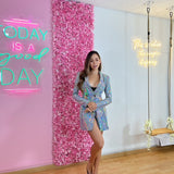 Blazer Vestido Brillante Plateado