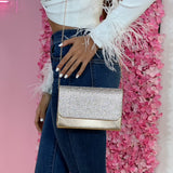 Bolso Dorado Brillante Plano