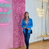 Camisera Top Cruzado Azul