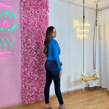 Camisera Top Cruzado Azul