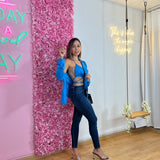 Camisera Top Cruzado Azul