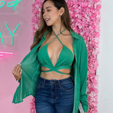Camisera Top Cruzado Verde