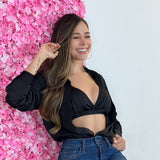 Camisera Top Cruzado Negra