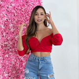 Blusa Manga Larga V Roja