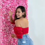 Blusa Manga Larga V Roja