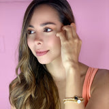 Manilla Dorada Cara Feliz Blanca