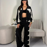 Set Drusilla Jacket Pant Negro Encaje