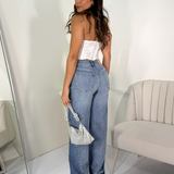 Jean Wide Leg Two Tone Light Dark