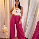 Pantalon Ancho Fuscia