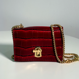 Mini Bag Rojo Hebilla Dorada