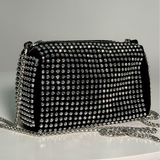Bolso Negro Rhinestones Cuadrado