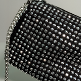 Bolso Negro Rhinestones Cuadrado