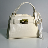 Bolso De Mano Blanco Hebilla Dorada