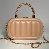 Bolso Metal Trenzado Caqui